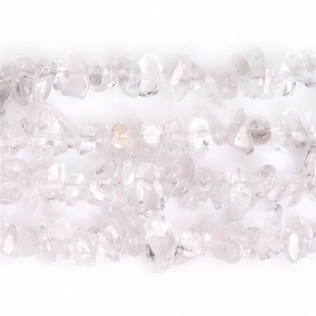 Alt view image 3 of 6 - 5-8mm Natural White Clear Crystal Rock Quartz Chips Beads Irregular Chip Stones Loose Gemstone Beads for Jewelry Making Strand 30 Inch