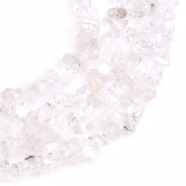 Alt view image 2 of 6 - 5-8mm Natural White Clear Crystal Rock Quartz Chips Beads Irregular Chip Stones Loose Gemstone Beads for Jewelry Making Strand 30 Inch