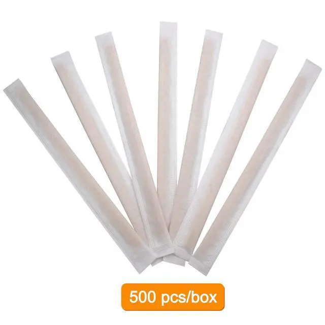 Alt view image 3 of 7 - Individually Paper Wrapped Wooden Coffee Stirrers 7 Inch Pack 500, Disposable Wood Sticks for Coffee/Tea/Hot Beverage/Hot Chocolate/Cold Drinks, Wood Blenders for butter sugar,Craft Stick