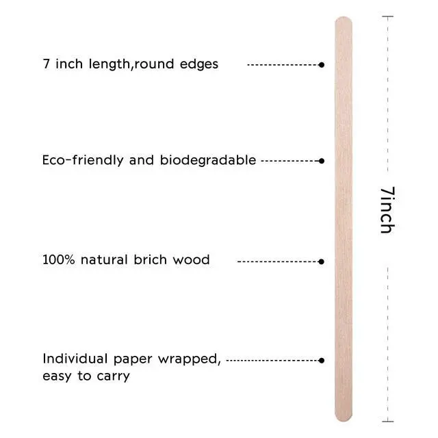 Alt view image 5 of 7 - Individually Paper Wrapped Wooden Coffee Stirrers 7 Inch Pack 500, Disposable Wood Sticks for Coffee/Tea/Hot Beverage/Hot Chocolate/Cold Drinks, Wood Blenders for butter sugar,Craft Stick