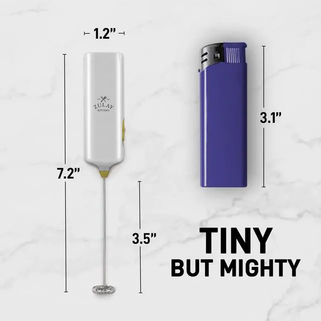 Alt view image 4 of 7 - Mini & Mighty Milk Frother Wand Powerful Handheld Coffee Frother, Battery Operated Drink Mixer Compact Pocket Size Detachable Whisk for Latte, Cappuccino, Matcha, Hot Chocolate
