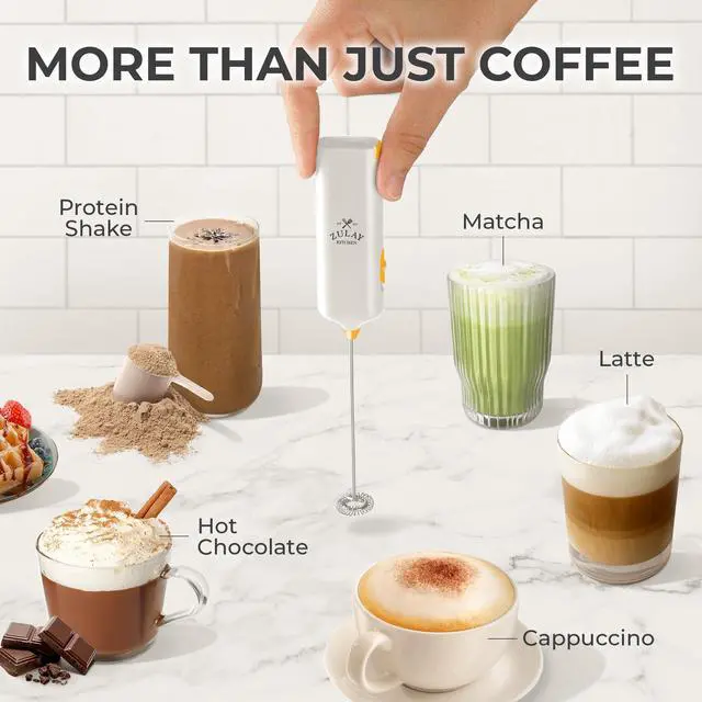 Alt view image 5 of 7 - Mini & Mighty Milk Frother Wand Powerful Handheld Coffee Frother, Battery Operated Drink Mixer Compact Pocket Size Detachable Whisk for Latte, Cappuccino, Matcha, Hot Chocolate