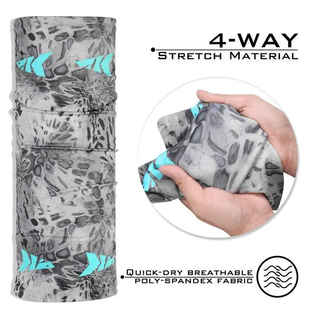 Alt view image 3 of 6 - Sol Armis Neck Gaiter - UPF 50 Face Mask - UV Sun Protection Mask for Men & Women, Fishing, Hiking, Kayaking , Prym1 Camo, RocketPop,19x9.5 Inches,Silver Mist