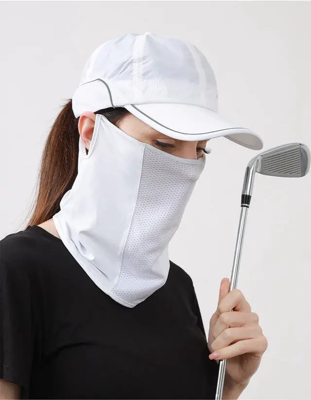 Alt view image 4 of 5 - UV Sun Protection Face Mask for Women - Cooling Neck Cover Shield for Golf