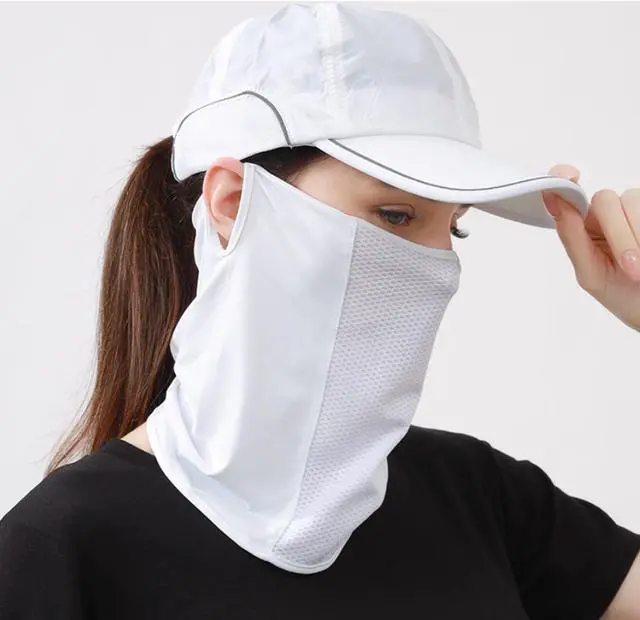 Alt view image 5 of 5 - UV Sun Protection Face Mask for Women - Cooling Neck Cover Shield for Golf