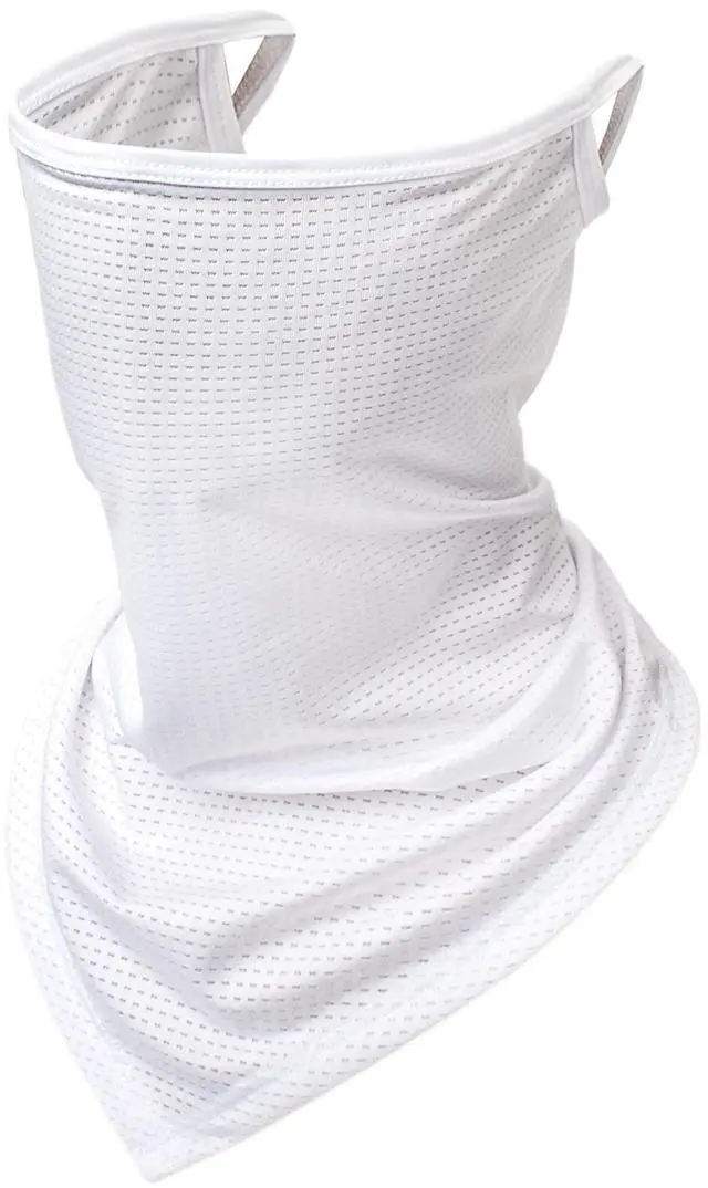 Main image of Balaclava Neck Gaiter with Ear Loops Scarf Bandana UV Sun Protection Outdoors Face Mask Cover for Women Men(White)