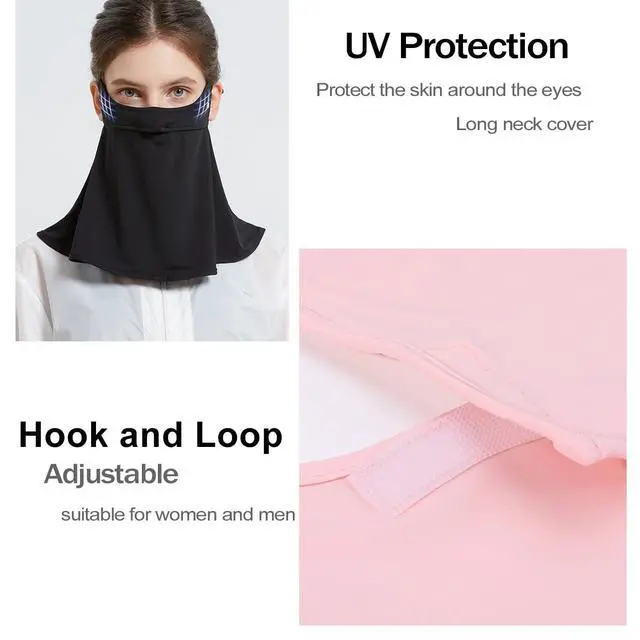 Alt view image 4 of 7 - UPF 50+ Unisex Breathable Cooling Face Cover Sun UV Protection Earloop Neck Gaiter Scarf for Summer Outdoor Activities