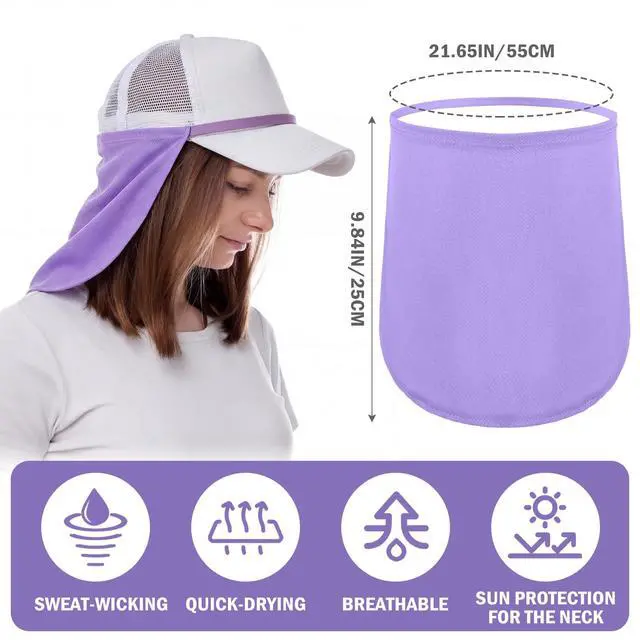 Alt view image 2 of 6 - 4 Pieces Unisex Neck Gaiter UV Face Cover Sun Protection Neck Drape Multifunctional 2 in 1 Face Covering for Outdoor Sports Fishing (Purple,Rose,Pink,Light Blue)
