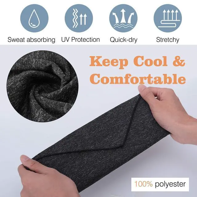 Alt view image 3 of 7 - Scarf Mask Bandana with Ear Loops 3 Pack, Neck Gaiter Balaclava with Filter Pocket UV Sun Protection Face Mask for Dust Wind Motorcycle Cycle Bandana Headband for Women Men, Black
