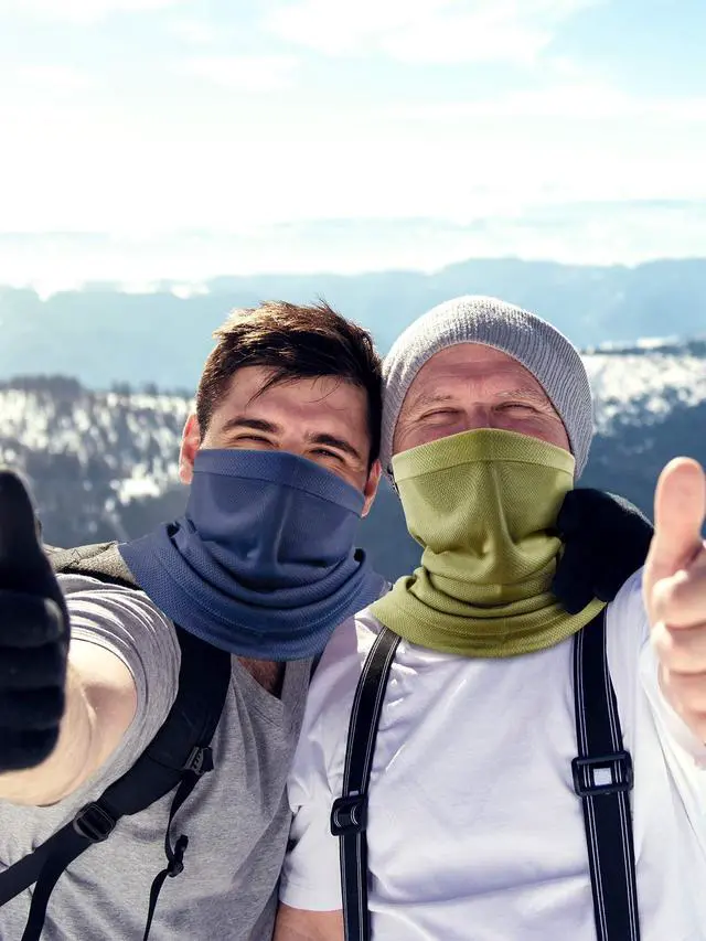 Alt view image 6 of 7 - 4 Pcs Neck Gaiter Face Cooling Mask UV Sun Protection Scarf Thin Breathable Neck Gaiter Bandana for Men Women Cycling(Black, Army Green, Navy, Grey)