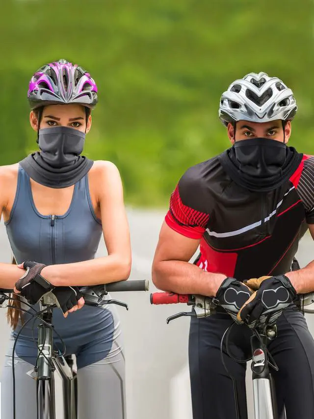 Alt view image 7 of 7 - 4 Pcs Neck Gaiter Face Cooling Mask UV Sun Protection Scarf Thin Breathable Neck Gaiter Bandana for Men Women Cycling(Black, Army Green, Navy, Grey)