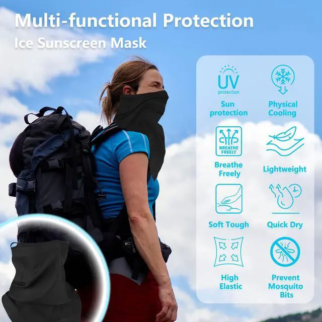 Alt view image 4 of 7 - Bandana Neck Gaiter with Ear Loops Balaclava Face Scarf Mask Quick-Dry Half Masks for Women Men - Dustproof & UV Sun Protection & BreathablePaisley Style Black