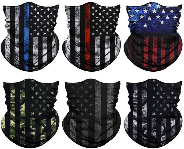 Main image of Neck Gaiter Mask, Sun Mask, Rave Bandana Face Mask, Seamless Face Scarf, Headband for Men Women (A-Flag 3)