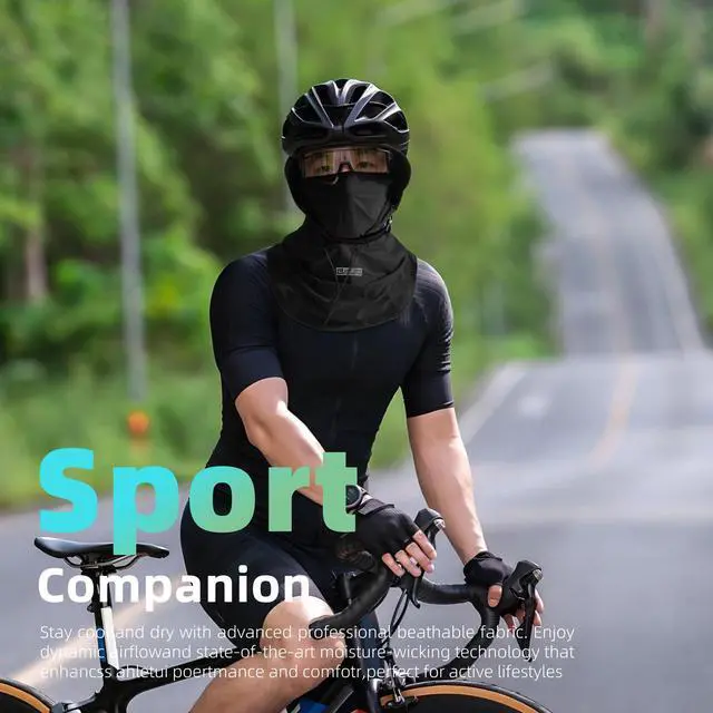 Alt view image 7 of 7 - Cooling Breathable Balaclava Full Face Mask with Wide Brim Sun UV Protection Hood for Men Women Fishing Motorcycle Skiing (US, Alpha, One Size, Light Gray)