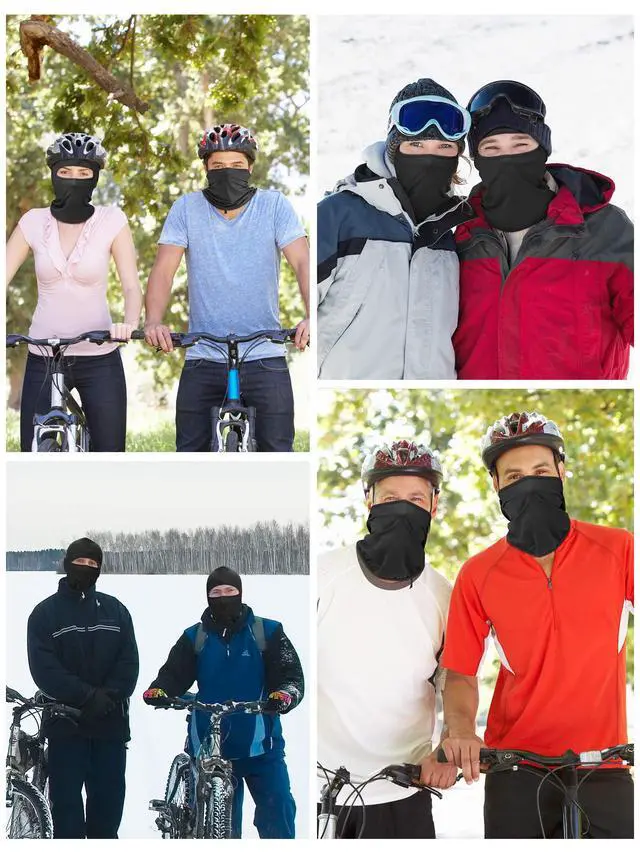 Alt view image 2 of 6 - 9 Pcs Ski Mask for Men Full Face Cover UV Sun Protection Cooling Balaclava Neck Gaiter Clothing Scarf Bandana(Black)