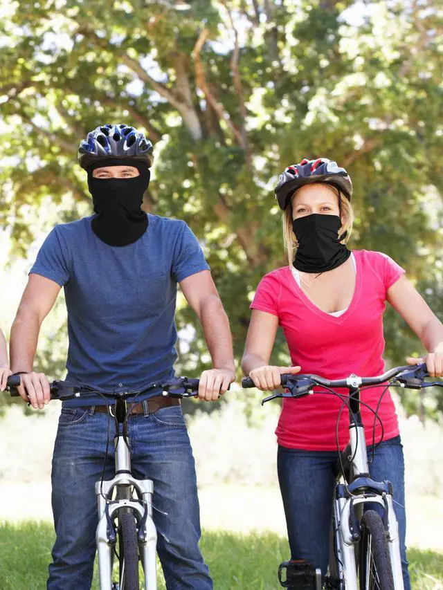 Alt view image 3 of 6 - 9 Pcs Ski Mask for Men Full Face Cover UV Sun Protection Cooling Balaclava Neck Gaiter Clothing Scarf Bandana(Black)