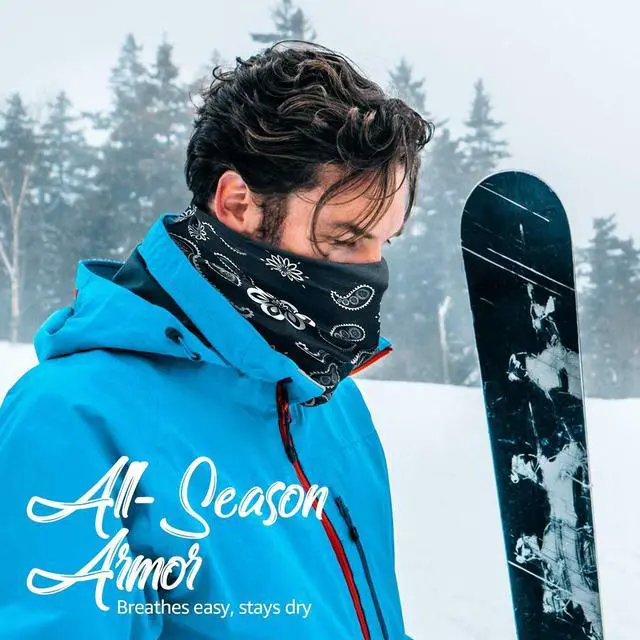 Alt view image 4 of 7 - Neck Gaiter for Men Women, 6 Pack Face Mask Breathable Face Cover for Sun UV Protection Bandana Scarf Cycling Running