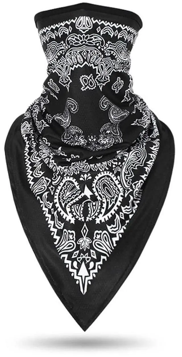 Main image of Bandanas Headband - Quick Dry, UV Protection, Windproof Multifunctional Balaclava Face Mask Seamless Neck Gaiter Scarf Paisley Print Head Wraps(Black)
