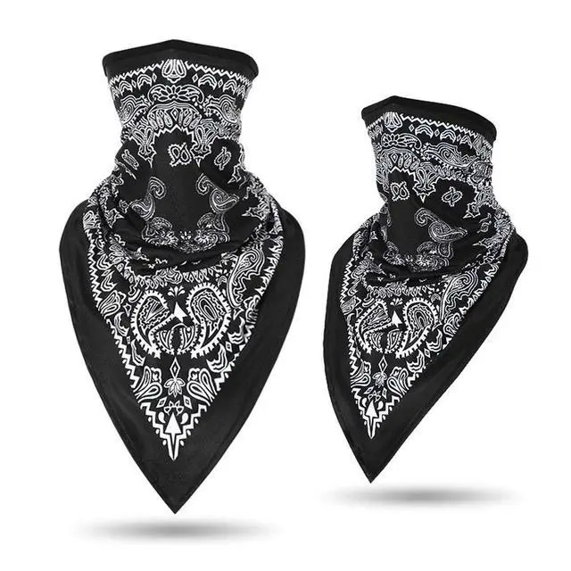 Alt view image 4 of 7 - Bandanas Headband - Quick Dry, UV Protection, Windproof Multifunctional Balaclava Face Mask Seamless Neck Gaiter Scarf Paisley Print Head Wraps(Black)