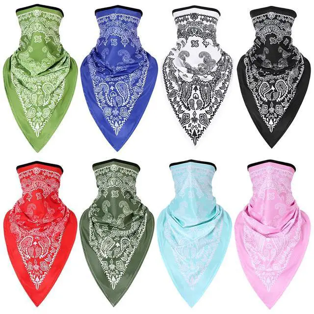 Alt view image 7 of 7 - Bandanas Headband - Quick Dry, UV Protection, Windproof Multifunctional Balaclava Face Mask Seamless Neck Gaiter Scarf Paisley Print Head Wraps(Black)