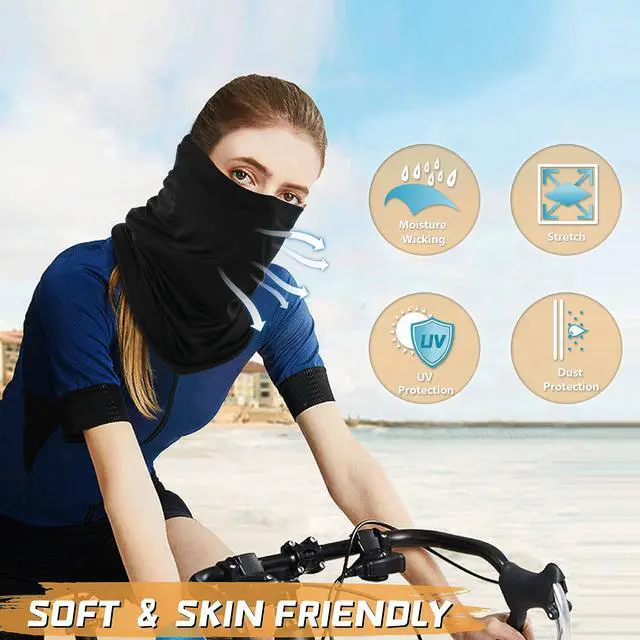 Alt view image 4 of 7 - Neck Gaiter Face Mask: 6 Pack Cooling UV Sun Protection Bandana