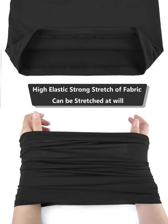 Alt view image 5 of 7 - 8 Pcs Summer Camo Neck Gaiter Scarf Bandanas for Men Sun Hoods Balaclava Cooling Breathable Face Mask Outdoor Sports (Simple, Black)