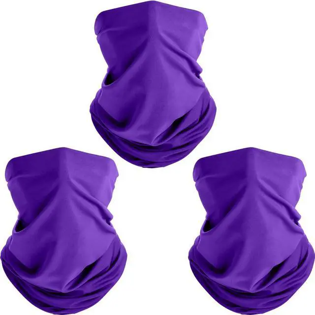Main image of 3 Pcs Neck Gaiter UV Protection Windproof Face Cover,Purple