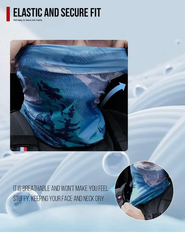 Alt view image 5 of 7 - Cooling Neck Gaiter, Motorcycle Face Mask for Men & Women, UPF 50+