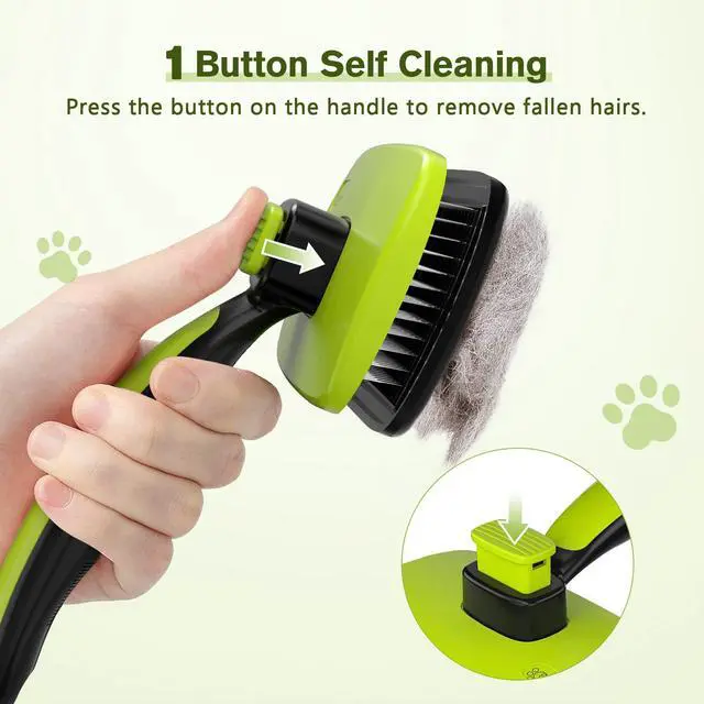 Alt view image 2 of 7 - Skin Friendly Self-Cleaning Slicker Brush for Dog & Cat Shedding