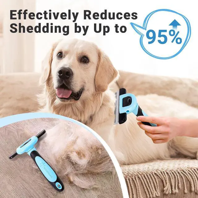 Alt view image 3 of 6 - Pet Grooming Brush, Deshedding Tool for Dogs & Cats, Effectively Reduces Shedding by up to 95% for Short Medium and Long Pet Hair