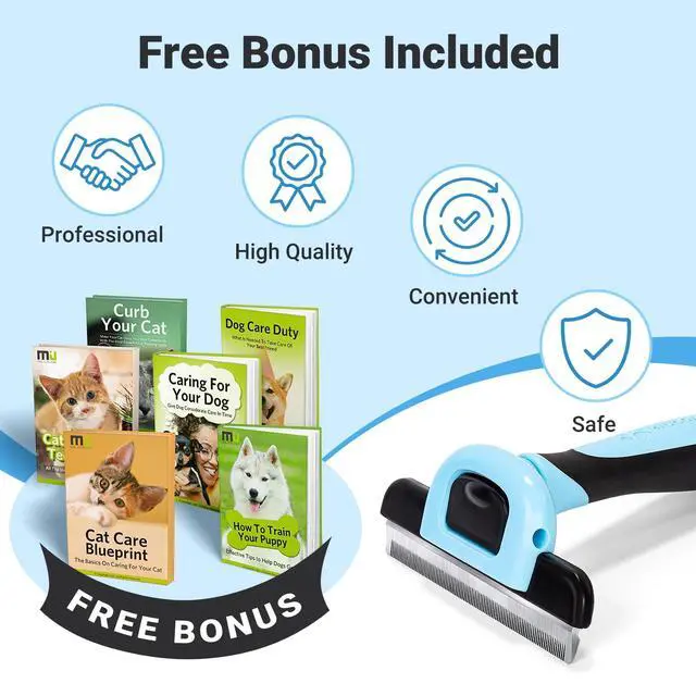 Alt view image 6 of 6 - Pet Grooming Brush, Deshedding Tool for Dogs & Cats, Effectively Reduces Shedding by up to 95% for Short Medium and Long Pet Hair