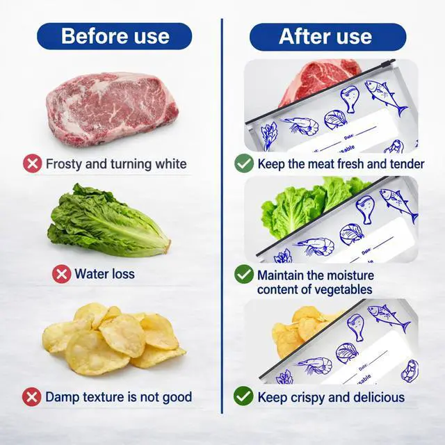 Alt view image 6 of 6 - Reusable Aluminum Foil Sealable Storage Bags, 30 Pack with Label and Zipper Lock, 2026 New Stand-Up Airtight Food Storage Pouches for Fruit, Meat, Snacks, Freezer and Pantry Use (Small)