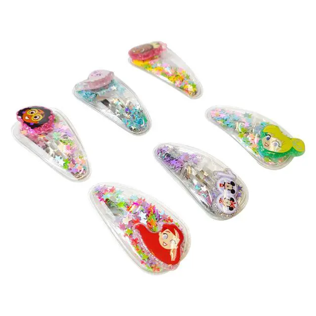Alt view image 6 of 7 - Disney 100 Hair Accessories For Girls, 6pc Cute Hair Clips with Favorite Disney Figures Character Charms, Magical Confetti Hair Clips for Kids, Ages 3+