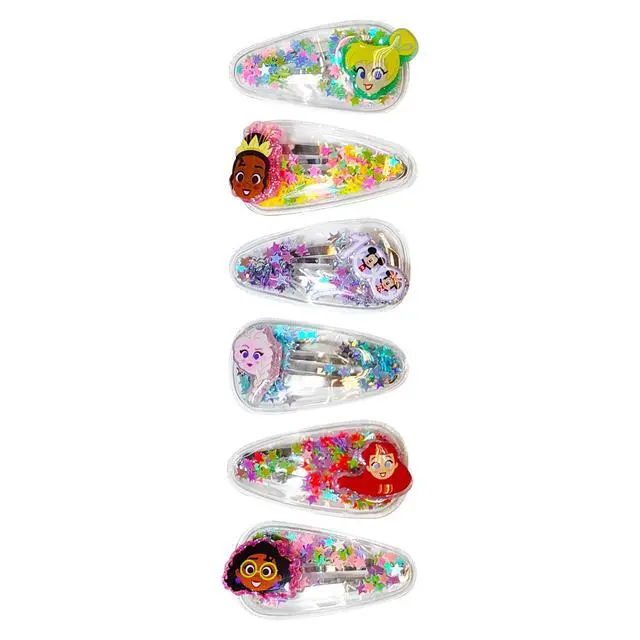 Alt view image 2 of 7 - Disney 100 Hair Accessories For Girls, 6pc Cute Hair Clips with Favorite Disney Figures Character Charms, Magical Confetti Hair Clips for Kids, Ages 3+
