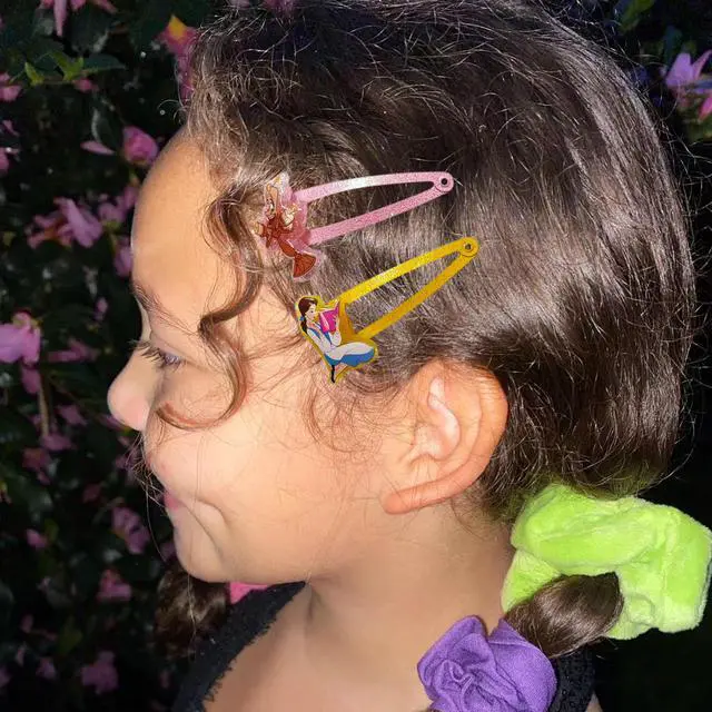Alt view image 4 of 7 - Disney Princesses Hair Clips for Girls Snap Clips 8 Pack Multi Color Princes Belle Ages 3+
