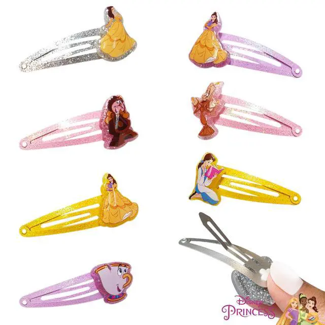 Alt view image 7 of 7 - Disney Princesses Hair Clips for Girls Snap Clips 8 Pack Multi Color Princes Belle Ages 3+