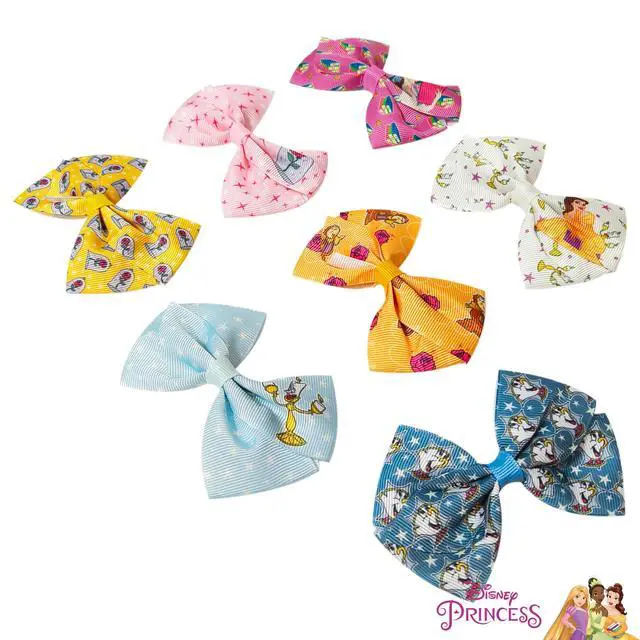 Alt view image 7 of 7 - Disney Princess Belle Alligator Hair Clips for Kids 7-Pack Non-Slip 4-Inch Hair Bows Girls Hair Accessories with Royal Character Prints Ages 3+ Non-Toxic Material
