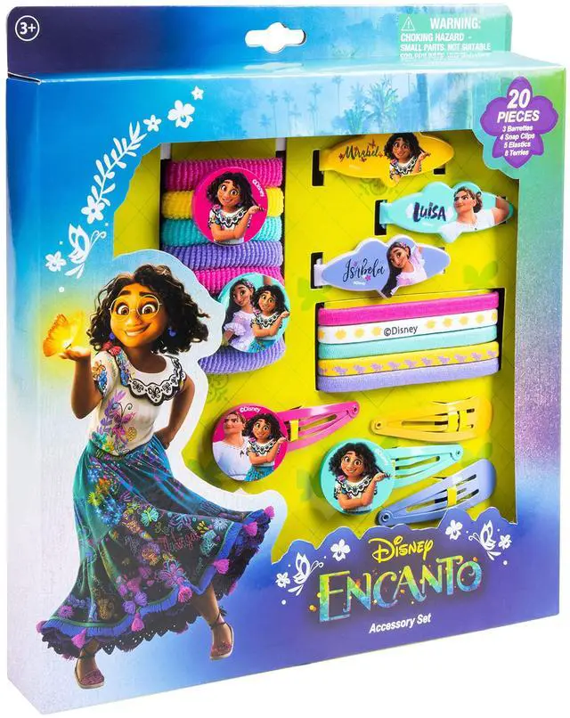Alt view image 7 of 7 - Encanto Girls 20 Piece Accessory Set with 3 Barrettes, 4 Snap Hair Clips, 5 Elastics and 8 Terry Ponies - Ages 3+