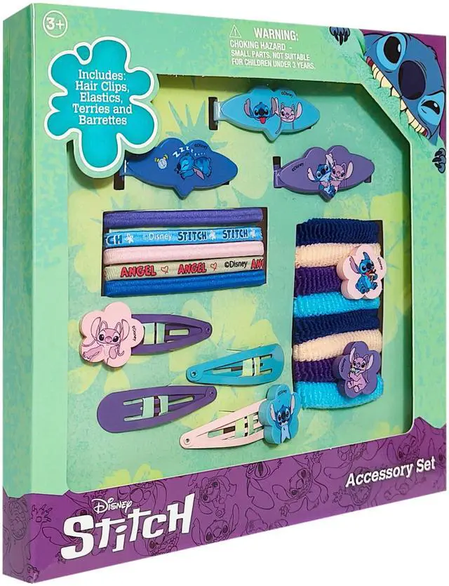 Alt view image 2 of 6 - Disney Lilo & Stitch Girls' Hair Accessories Set - 20 Pack Stitch - Includes 3 Barrettes, 4 Snap Clips, 5 Elastics, 8 Terry Ponies - Everyday Wear, Special Occasions, Ages 3+