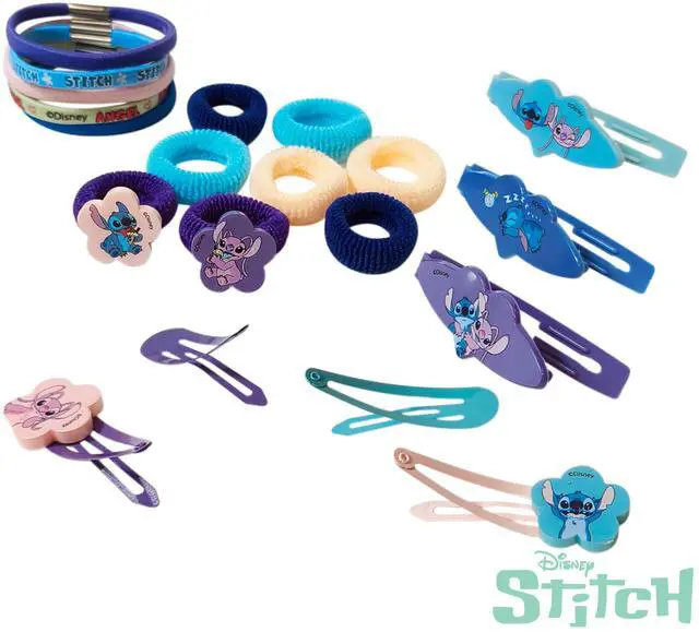 Alt view image 6 of 6 - Disney Lilo & Stitch Girls' Hair Accessories Set - 20 Pack Stitch - Includes 3 Barrettes, 4 Snap Clips, 5 Elastics, 8 Terry Ponies - Everyday Wear, Special Occasions, Ages 3+