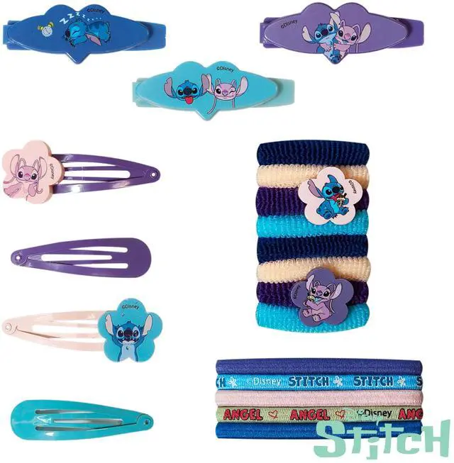 Alt view image 4 of 6 - Disney Lilo & Stitch Girls' Hair Accessories Set - 20 Pack Stitch - Includes 3 Barrettes, 4 Snap Clips, 5 Elastics, 8 Terry Ponies - Everyday Wear, Special Occasions, Ages 3+