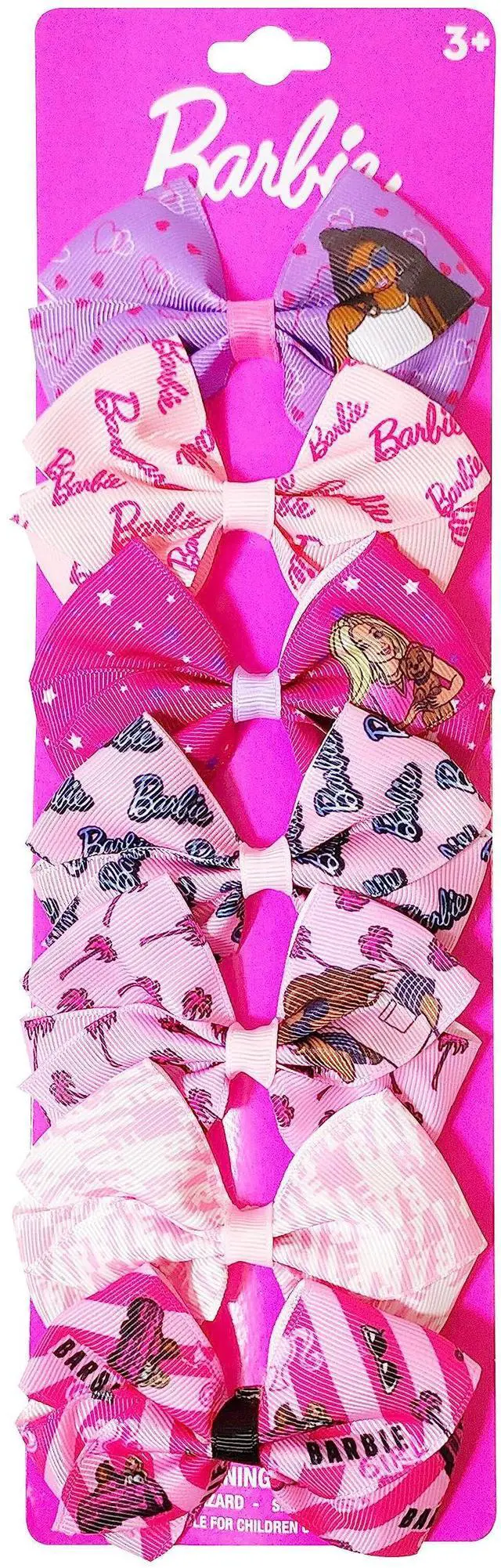 Main image of Barbie Kids Bows - Hair Accessories Gift Set - Princess Hair Bows - 7 Pcs 4 Inch Bundle - Hair Bows for Girls - Barbie Hair clip - Alligator Clip - Ages 3 +