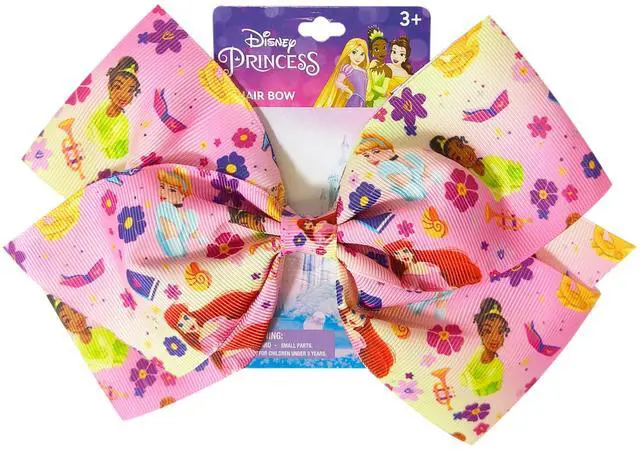 Main image of Disney Princesses Single Hair Bow For Girls - One Large Printed Hair Bow Featuring your Favorite Disney Characters - Alligator Clip - Hair Bows for Daily Styling or Special Occasion, Ages 3+