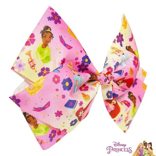 Alt view image 2 of 5 - Disney Princesses Single Hair Bow For Girls - One Large Printed Hair Bow Featuring your Favorite Disney Characters - Alligator Clip - Hair Bows for Daily Styling or Special Occasion, Ages 3+