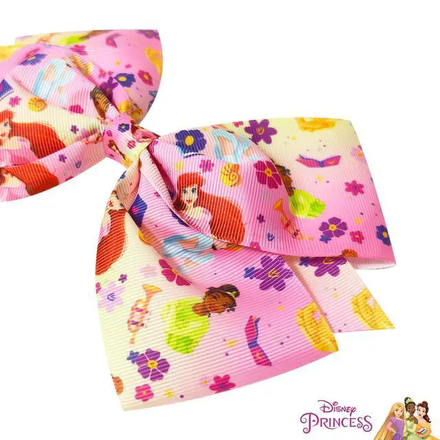Alt view image 4 of 5 - Disney Princesses Single Hair Bow For Girls - One Large Printed Hair Bow Featuring your Favorite Disney Characters - Alligator Clip - Hair Bows for Daily Styling or Special Occasion, Ages 3+