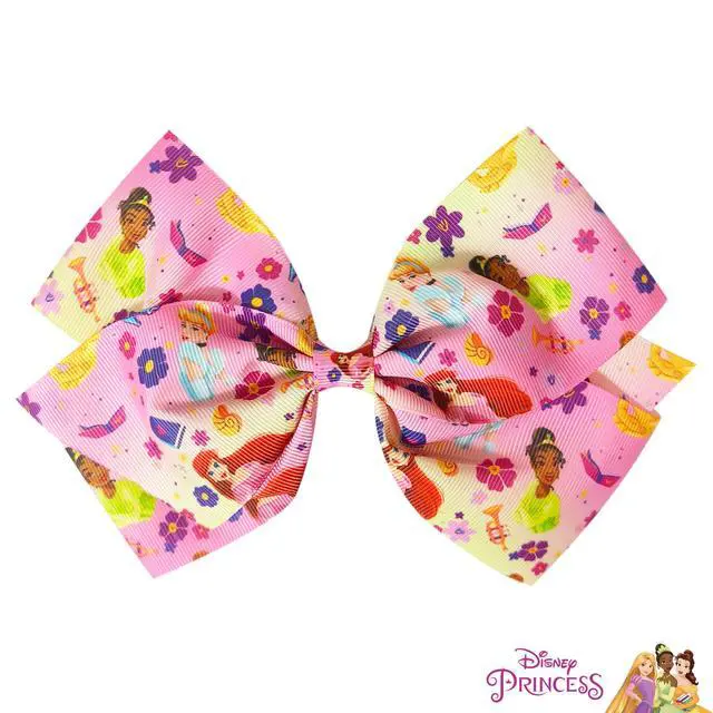 Alt view image 5 of 5 - Disney Princesses Single Hair Bow For Girls - One Large Printed Hair Bow Featuring your Favorite Disney Characters - Alligator Clip - Hair Bows for Daily Styling or Special Occasion, Ages 3+