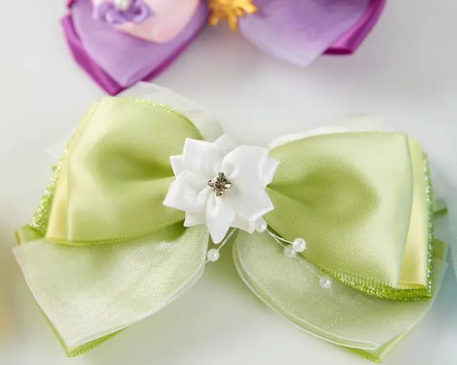 Alt view image 3 of 7 - 10pcs Princess Hair Bow Clips 4 Inch Women Girls Hair Accessories Party Gift Set