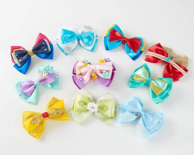 Alt view image 2 of 7 - 10pcs Princess Hair Bow Clips 4 Inch Women Girls Hair Accessories Party Gift Set
