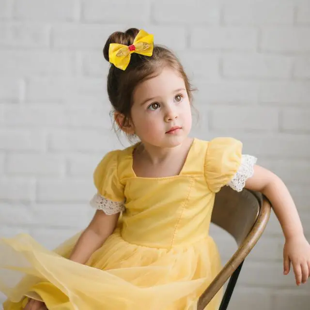 Alt view image 7 of 7 - 10pcs Princess Hair Bow Clips 4 Inch Women Girls Hair Accessories Party Gift Set