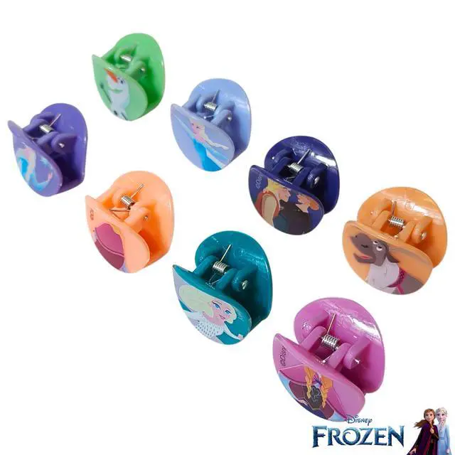 Alt view image 5 of 6 - Frozen Girls Butterfly Hair Clips - 8 Cute Hair Clips with Small Soft Claw, Clips for Every Occasion - Multi Color with Your Favorite Frozen Characters - Ages 3+